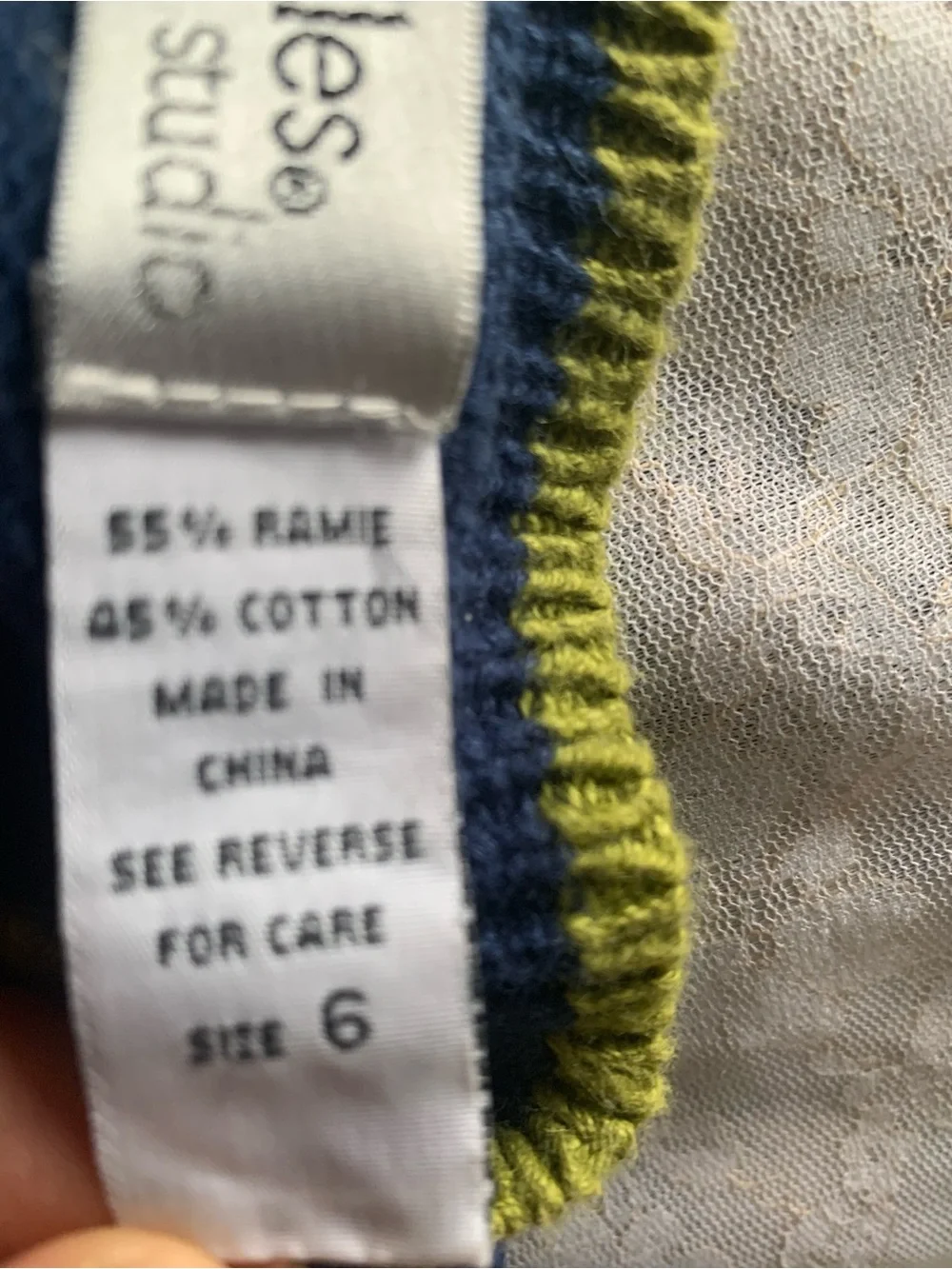 Vintage Flapdoodles Studio Kids 6 Blue Ramie Cotton T-Rex Dinosaur Knit Sweater